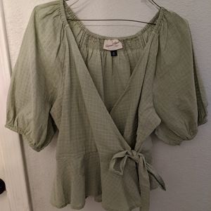 Universal thread olive green wrap shirt